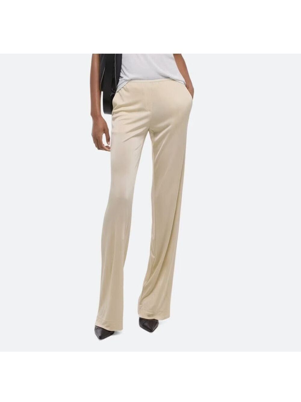 Helmut Lang nwt Elegant Cream mid rise straight leg classic designer Pants 38/2